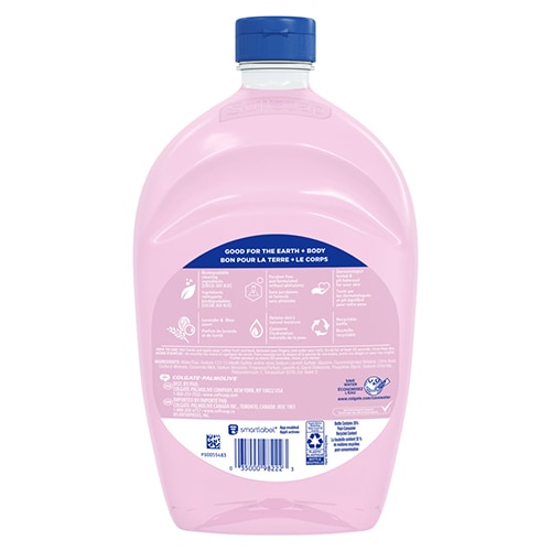 Softsoap lavender and shea scent moisturizing liquid hand soap in an 50 oz fluid ounce pump bottle, refill back